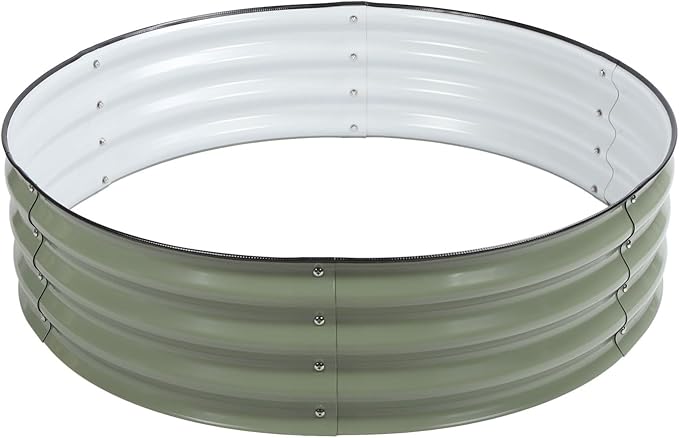 Fockety Garden Raised Bed Kit with Planter Rust Resistant Thick Raised Bed Kit with Smooth Edges Open Base for Outdoor Use (Light Green)