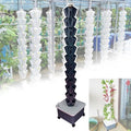 Hydroponics Tower Garden Vertical Growing System KitAquaponics Growing SystemNursery Germination Kitwith Hydrating Pump Adapter.for Herbs Fruits and Vegetables(Black12layers)