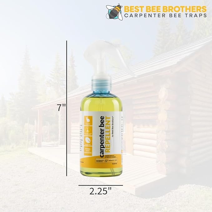 Best Bee Brothers Citrus Carpenter Bee Spray Effective Long-Lasting Citrus Spray Made with Essential Oils 8 Oz. (4 Pack)