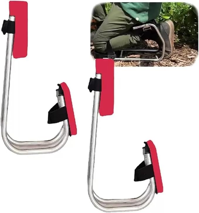 Knee Seat for Gardening Knee Seat Garden Kneeler Labor-Saving Tools for Farm Work Optimal Knee Protection Ankle Support Durable Thick Kneeling Pad &amp Galvanized Steel(Red)