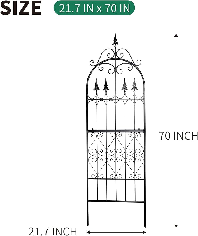 Garden Trellis 70”H x 21.7”W for Climbing Plants - Heavy Duty Garden Trellises Metal Iron Wire Vine Flower Trellis for Rustproof Outdoor Climbing Plants Support