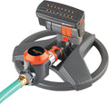 Gardena (69-84BZMX) ZoomMaxx Adjustable Sprinkler with Built in Timer Weighted Base for Precise Watering up to 2300 Sq Ft Compatible with Any Hose Brand Made in Germany 5 Year Warranty