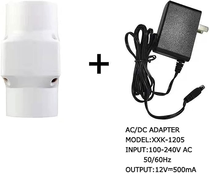 2” 50mm Inline Variable Vent Duct Fan with 20mm PVC Duct 92 CFM 18W Air Diffuser Blower 12V Electronic Booster Fan for Grow Tents Hydroponics Home Use (50mm/20mm Not Adjustable Speed)