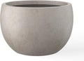 Kante 15.7 Dia Round Concrete Planter Outdoor/Indoor Large Bowl Plant Pots with Drainage Hole and Rubber Plug for Garden Patio Balcony Home Weathered Concrete