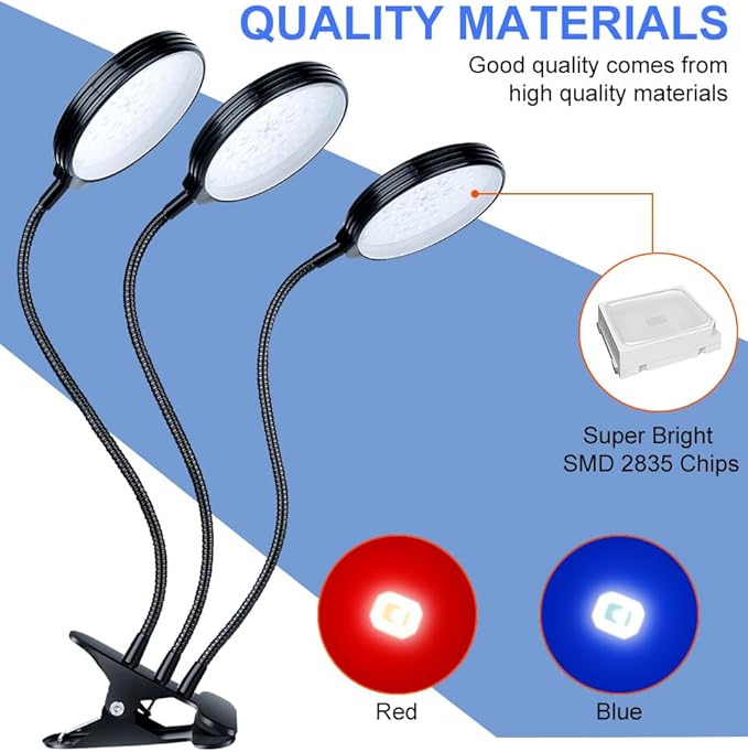 80W Full-Spectrum Planting Lamping 5-Level Brightness Adjustment Automatic on/Off Integrated Seed Cultivation Bulb 360° Flexible Angle Adjustment Hydroponic Green Plant Lighting UV/IR Greenhouse