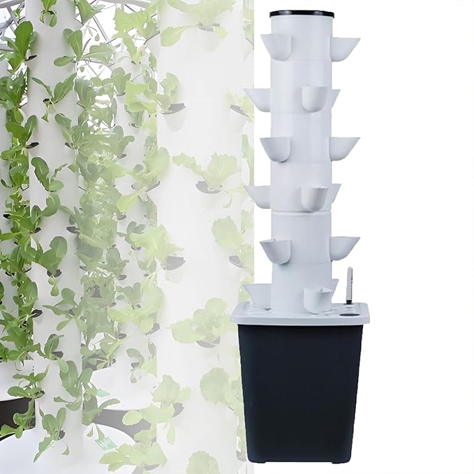 Hydroponic Planting System Kit Indoor Vertical Planting Garden Box Suitable for Fresh Herbs Vegetables and Fruits(30 Holes)