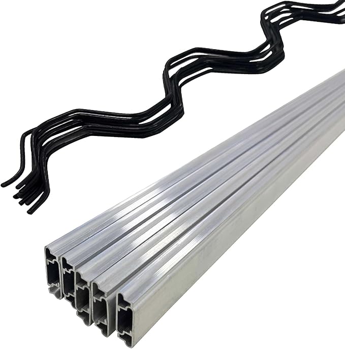 6.6 ft Wiggle Wire and u-Channel for Greenhouse 10 Sets PVC Coated Spring Wire &amp Aluminum Lock Channel Kit for Secure Poly Film Shade Cloth