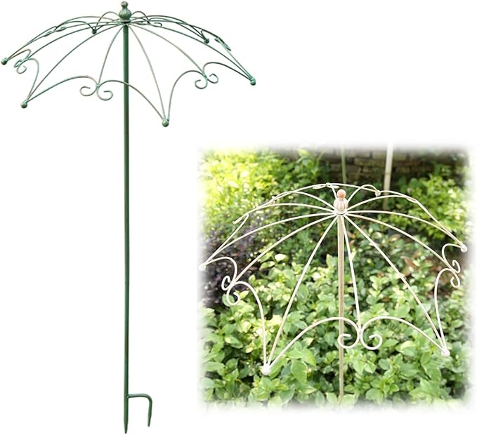 Metal Garden Trellis Plant Supports for Potted Plants Indoor for Climbing Vines Tomato Flower Vegetable Rose 93cm High Do Old Green(Green)