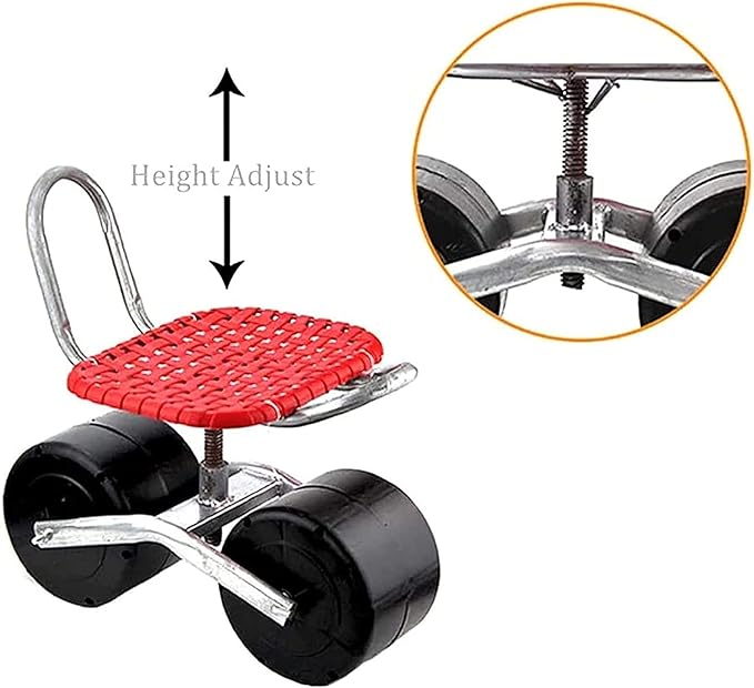 Garden Cart Outdoor Gardening Rolling Work Seat Stool – Comfortable Seat For Painting Cleaning And Car Repair