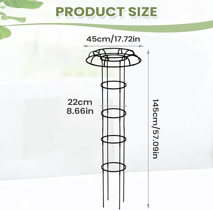 Umbrella Plant Support - Outdoor Vertical Frame for Climbing Vegetation | Weather Resistant Structure Elegant Garden Accent Stable Ground Holder &amp Compact Growing Aid for Pea Bean Tomato Clemati