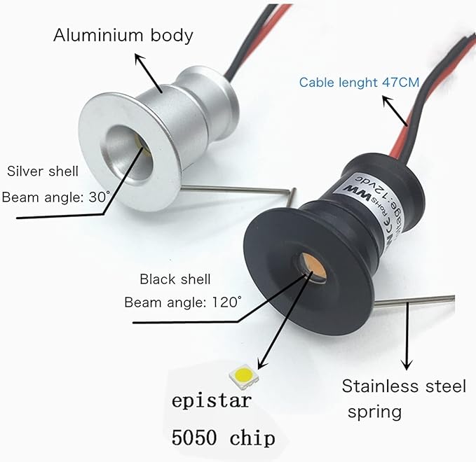 18-Pack Mini LED Downlight Kit 30W Transformer Included 1W Warm Light for Bedroom &amp Kitchen Ceiling DC12V Recessed Spotlight Hidden Wall/Ceiling Light for Cabinets