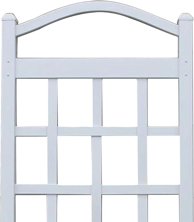 Dura-Trel Cambridge Vinyl Trellis Outdoor Plant Support Frame 28 x 75 White - Decorative Grid-Style Lattice for Climbing Vines &amp Flowers Use Against Walls Fences or Freestanding