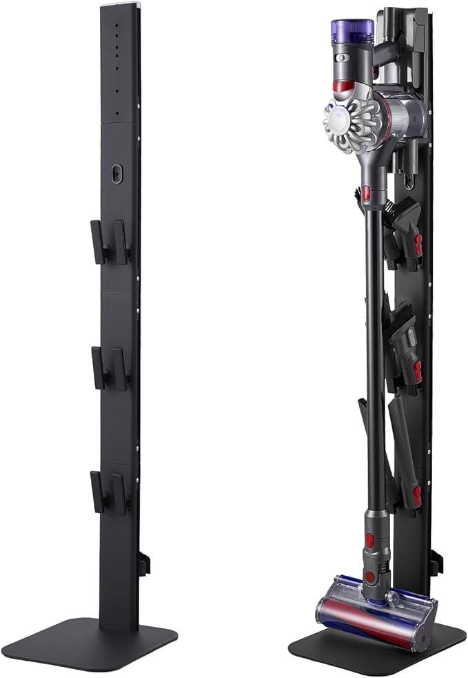 VEVOR Vacuum Stand Compatible with Dyson G5 V15 V12 V11 V10 V8 V7 V6 Series Upright Vacuums Cleaners &amp Accessary Stable Storage Stand Holder with 6 Hooks and Non-Slip Footpads Black
