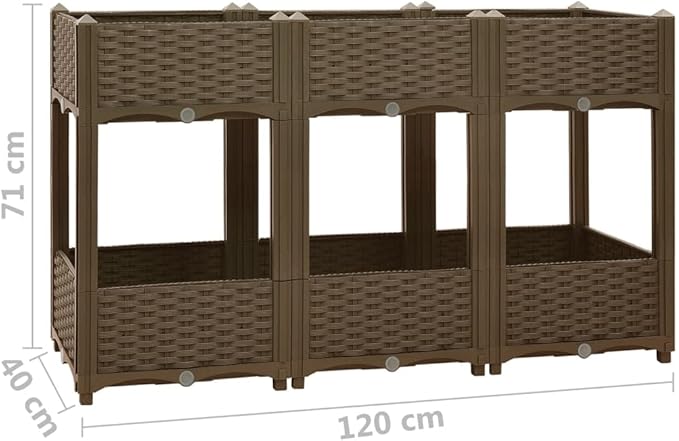 YAFF Raised Bed 47.2x15.7x28 Polypropylene (24.2lbs)