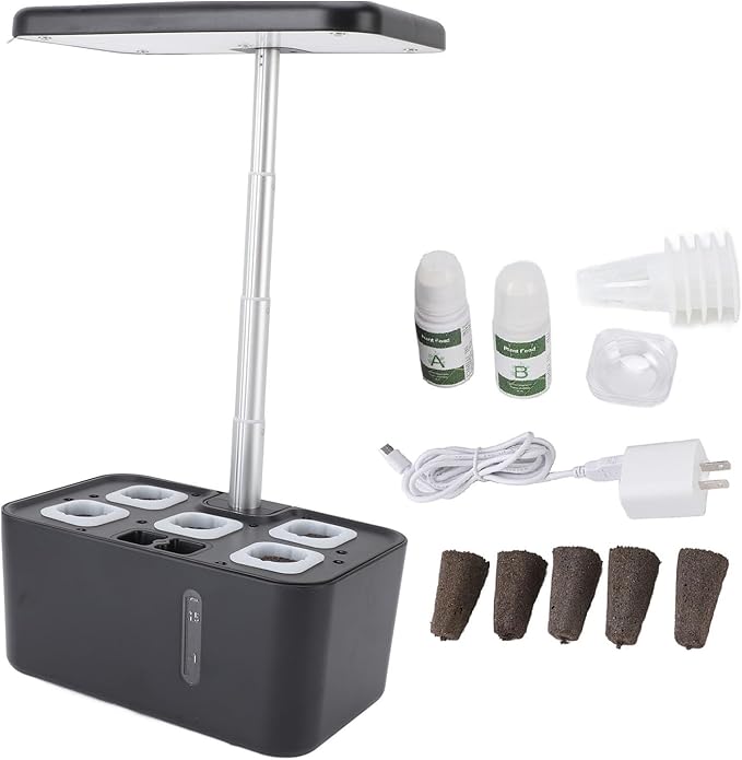 Hydroponic Indoor Garden Kit Smart Automated System with LED Grow Lights Space Saving Compact Design for Easy Home Herb and Vegetable Growing