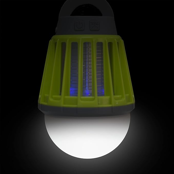 Stansport Insect Zapper &amp Lantern Combo – 180 Lumen LED Camping Light with 3 Brightness Settings – USB Rechargeable Bug Zapper with 500V Electric Grid – Portable Outdoor Lantern for Tents &amp Pa