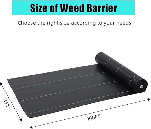 4ft x100ft Weed Barrier Landscape Fabric Premium Non-Woven 1.8oz Ground Cover Weed Block Gardening Mat Easy Setup &amp Superior Weed Control for Erosion Control Weed Block Ground Cover