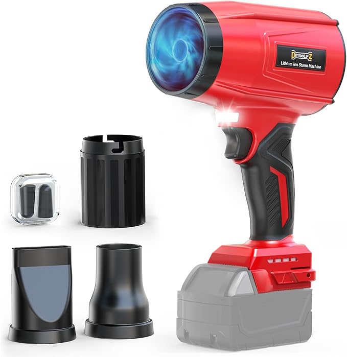 800000RPM Cordless Leaf Blower Compatible with Milwaukee (Tool Only) Brushless Motor Adjustable Speed Lightweight Portable Electric Blower for Car Patio Garden (Without Battery)