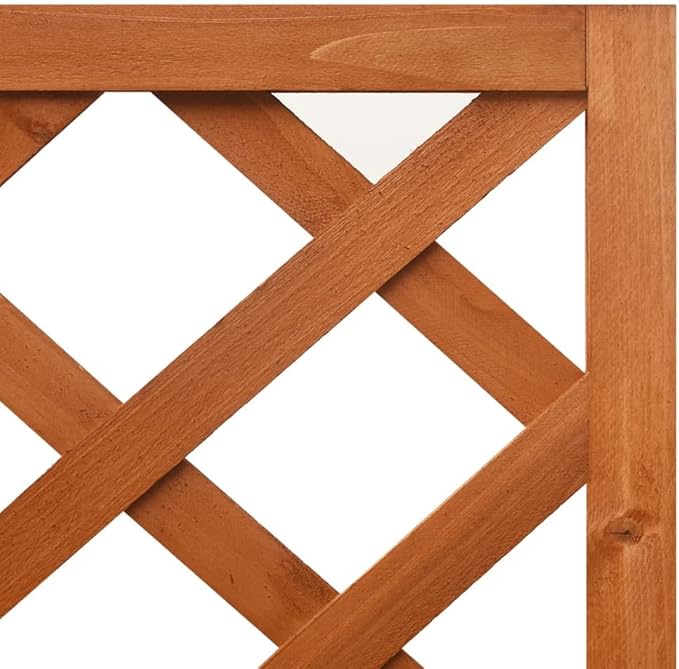 vidaXL Planter Flower Box Trellis Raised Bed Outdoor Planter for Patio Backyard Garden Balcony Porch Vegetables Herbs Solid Firwood