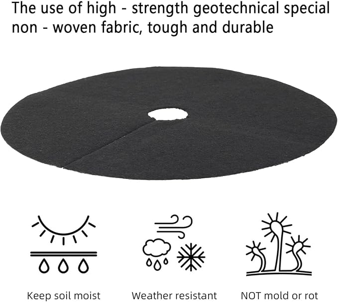 Non-Woven Tree Mulch 10pcs Non-Woven Fabric Tree Mulch Ring Thickened Tree Weed Barrier Mat Round Tree Protector Mat for Control Tree Mulch Mats