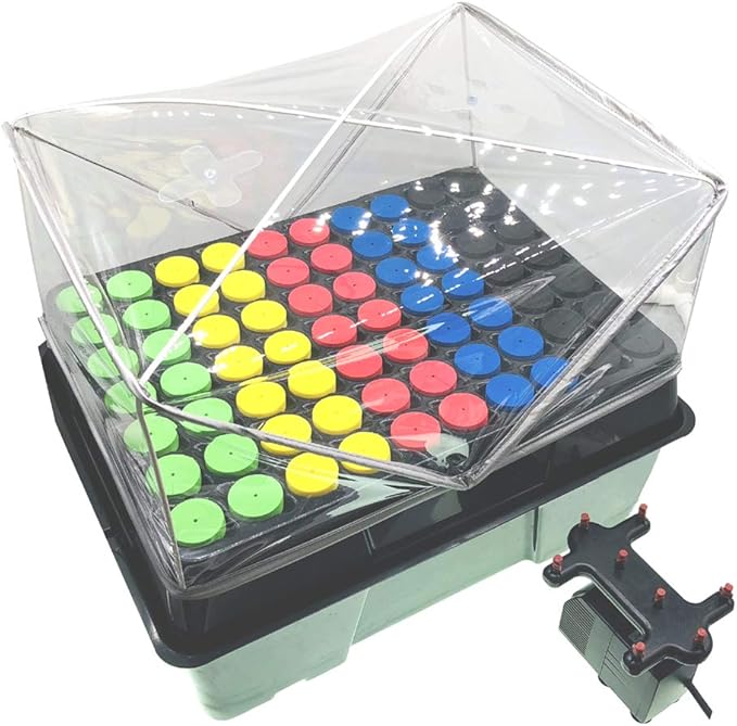 HORTIPOTS Cloning Machine Aeroponic Cloner System 70 Site for Plant Cuttings Using 1.625 inch Neoprene Clone Inserts (1-5/8 inch)