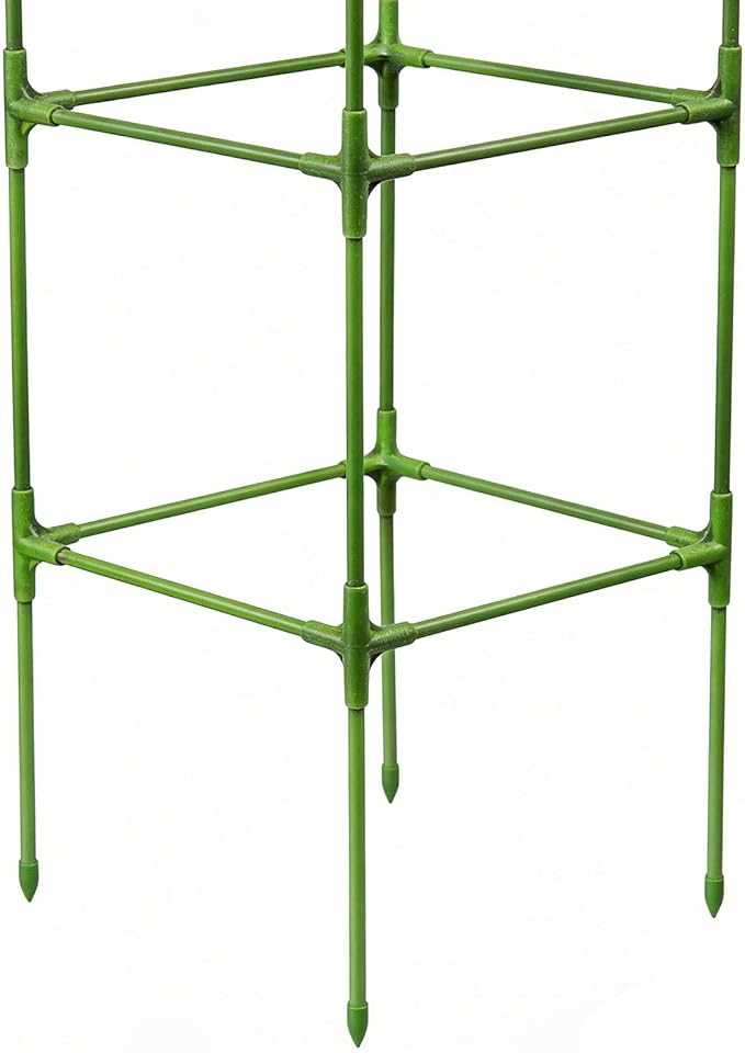 Tomato Trellis - 64 Inch Square Weather Resistant - Tall Garden Trellis Flower Standfor Climbing Vine Flower Vegetable Fruit Indoor Outdoor Raised Bed Yard Patio Balcony