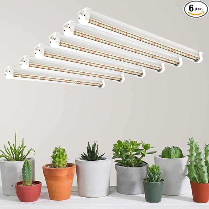 GYTF T5 LED Grow Lights 306-Bulbs 5000K White Full Spectrum Plant Growing Lamp Bars for Indoor Plants Seedling Hydroponics Daisy-Chain Design (6 x 10W 300W Equivalent)