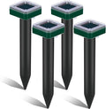 Tirgot Mole Repellent Solar Powered for Lawns Snake Repellent for Yard Gopher Groundhog Vole Repellent Trap Ultrasonic Outdoor Waterproof Chipmunk Rodent Burrowing Animals Deterrent Stake 4 Pack