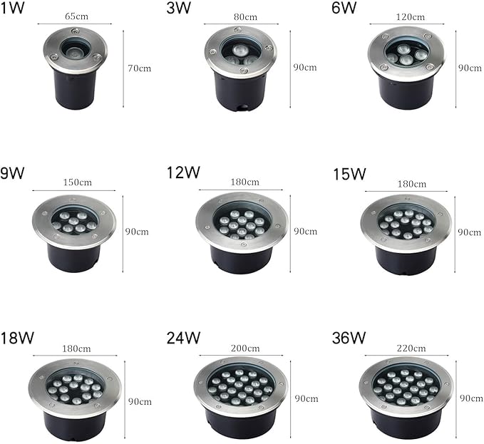 Ground LED Landscape Lights - Recessed LED Spotlights 24V Outdoor Buried Lights Ground Spotlight IP67 LED Outdoor Waterproof Embedded Floor Lamp Lawn GardenWarm White-18w(24V)