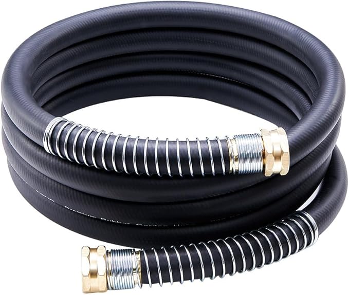 Leader Garden Hose 10ft x 3/4 Heavy Duty Short Water Hose Female to Female Fittings Five Layered Braiding for Durability 1000PSI Burst 300PSI Working (Black)