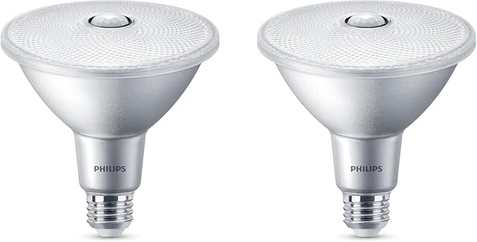 PHILIPS LED 120W PAR38 2-Pack Motion Sensing Soft White (2700K) 1200 Lumen (13W = 120W) Frosted Flicker-Free Light Bulbs