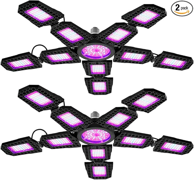 2PCS 400W Indoor Red/Blue Spectrum Planting Lamping UV/IR Red/Blue Foldable 90° Greenhouse Tent Vegetable 110V Full Spectrum Plants Lamps E27/E26 Flower Potted Moss Cactus Cultivation Lighting