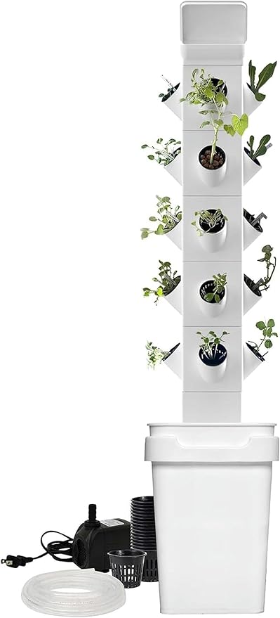 Garden Hydroponic Growing System Vertical Tower - Vegetable Plant Tower Gardening Lover - Automate Aeroponics Mini Indoor Outdoor Home Grow Herb 20Plants/1pc