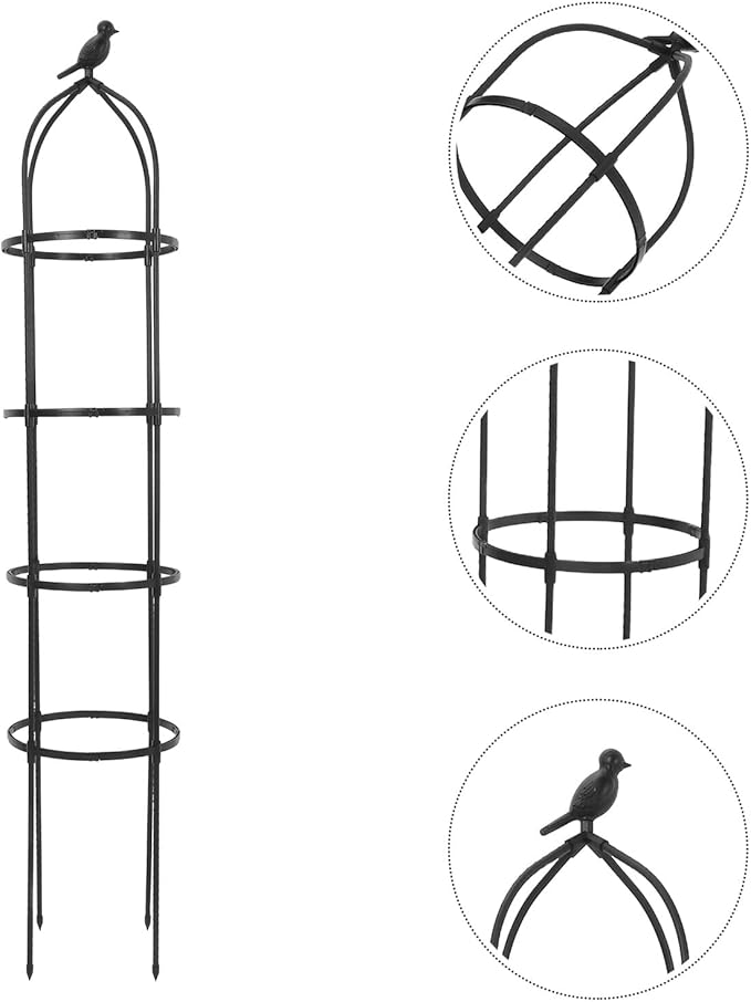 UPKOCH Metal Garden Trellis for Outdoor Climbing Plants with Bird Head Design 5.78ft Tall Heavy Duty Iron Frame Plant Support for Flower Beds Patio and Garden Decorations