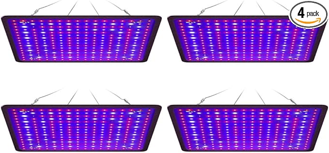 4PCS 1000W LED Planting light With Full Spectrum Diodes Sunlight Ideal For Seedlings Herbs and flowering plants. US Plug+Hook For Easy Hanging Powers Growth From Tender Seedling leaves To vivid blooms