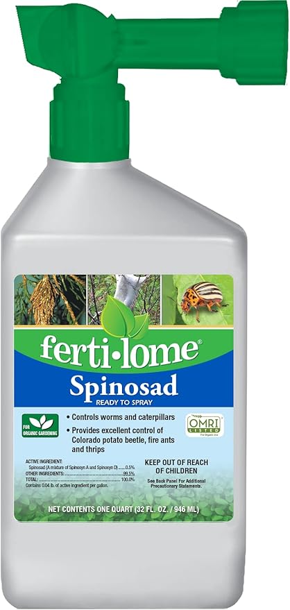 Fertilome (16064) Spinosad Insecticide Ready to Spray Spinosad Bagworm Tent Caterpiller &amp Chewing Insect Killer OMRI Listed (32 oz.)