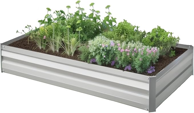 Raised Garden BedGalvanized Raised Beds for Gardening11X3FT Outdoor Metal Raised Bed Planter Boxes Kit for VegetablesFlowers Herbs