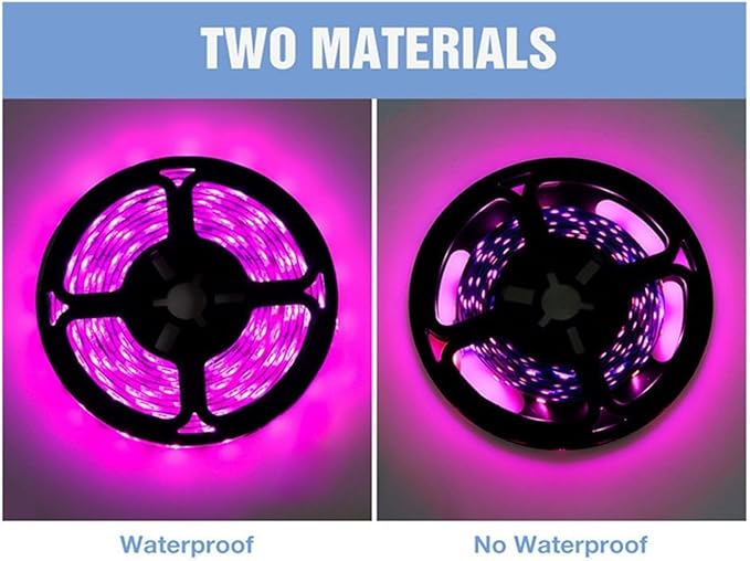 USB Plant Grow Strip 2835 SMD LED Grow Light - Full Waterproof Phyto Tape Lighting for Indoor Plants (0.5m 1m 2m 3m)(No Waterproof1m 60leds)