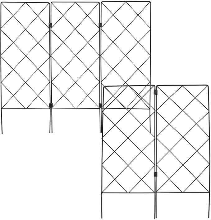 5pcs Garden Plant Trellis Climbing Vine Support Outdoor Vegetable Plant Climbing Frame Black 20x53cm Foldable Stem Support for Gardening