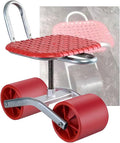 Outdoor Gardening Wagon Scooter360°Swivel Rolling Gardens CartGarden Seat with 2 Wheelsfor Lawn Yard(Red)