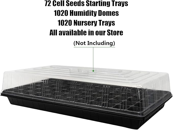 72 Cell Seed Trays Thick Durable 72 Cell Plug Tray Seedling Plastic Nursery Tray for 1020 Flat Germination (10-Pack 21×11 1.81 Height Low)