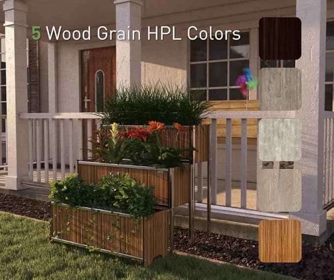 Foreman Raised Garden Bed on Wheels – Weather-Resistant Raised Garden Bed (36 x 24 x 27) with Drainage Ideal Raised Garden Bed for Vegetables &amp Flowers – 300 lb Capacity Monte Wood Grain