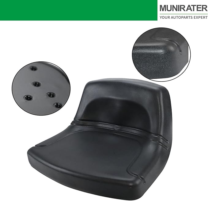 munirater Lawn Mower Seat Black Replacement for Riding Mower Garden Tractor Seat