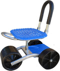 Garden Stool with Wheels Rolling Gardening Helper with Storage BasketAdjustable Height 23-35cmfor Farms Home(3 Wheels)