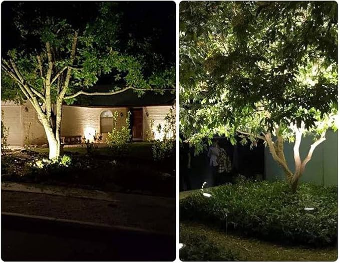 Outdoor LED Spotlight Waterproof Bright Outdoor Landscape Automatic Timer Mini Lawn Lamp 36W Graden Lights Lawn Accent Lighting with Plug Courtyard Flag Light Plants Backdrop Cool White