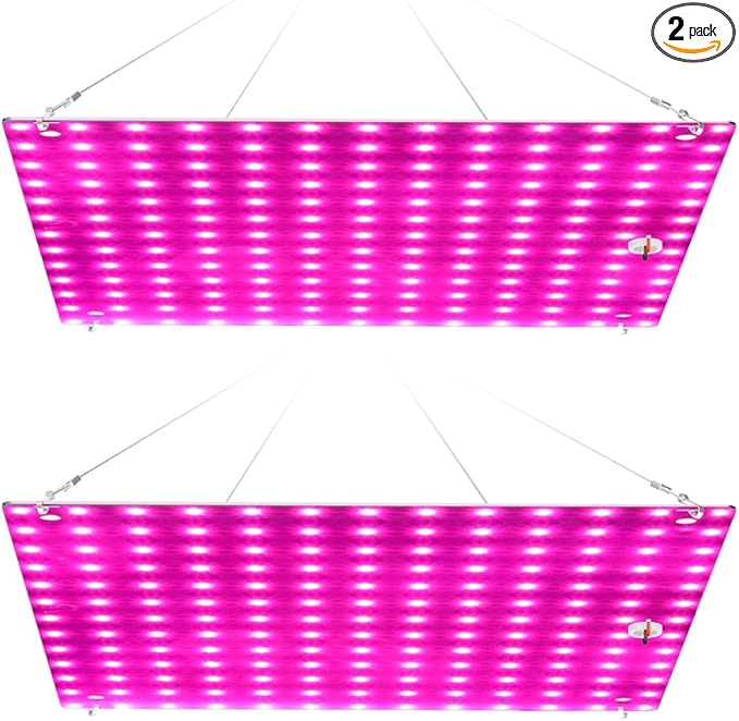 2Pcs 250W LED Spectrum Plant Panel Light 100-277V Indoor Vegetable Planting Lamp 110V Succulent Hydroponic Growth Lights UV/IR Indoor Cultivation Seedling Pink Purple Lamps169LEDs Greenhouse Tent
