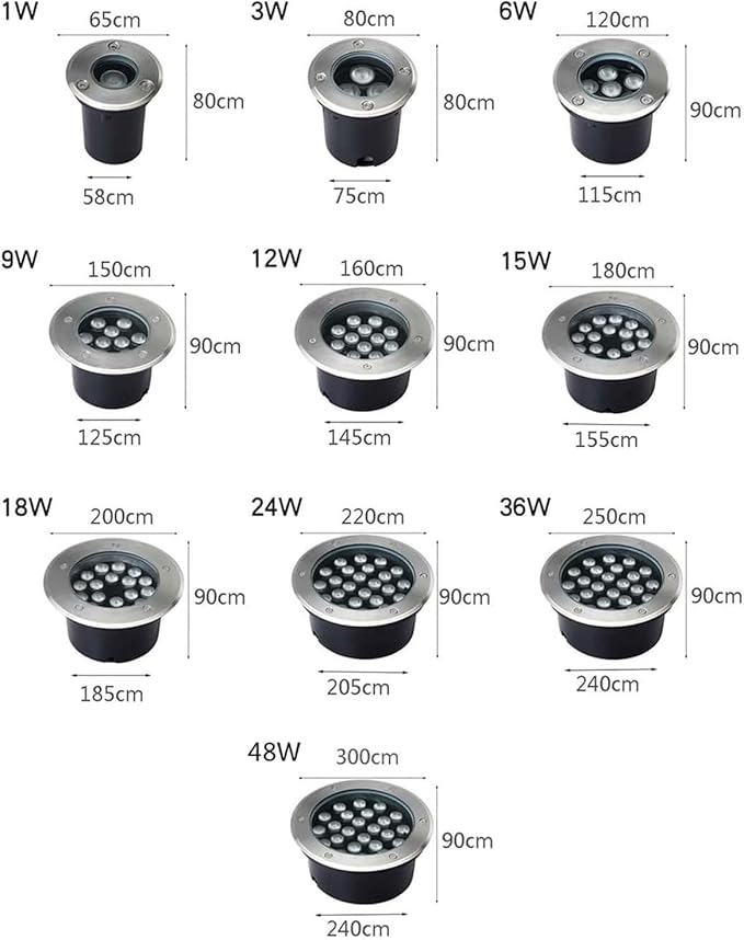 Outdoor Buried Lights Ground LED Landscape Lights IP66 Waterproof Recessed Ground Spotlight Round LED Underground Light for Garden Patio Fence Lawn Deck LiYellow-6W
