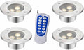 4PCS IP68 Waterproof LED Buried Lights - Ultra-Thin Outdoor Fountain Landscape Spotlights Submersible Pond Lights (RGB AC 24V-3W)