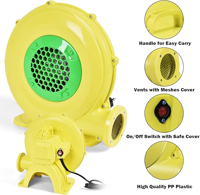 Costzon Air Blower 0.6HP Blower for Bounce House 480W Pump Fan Commercial Inflatable Bouncer Blower Perfect for Inflatable Bounce House Jumper Bouncy Castle Air Blower for Inflatables