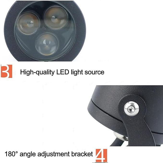 Spotlight - LED Beam Light Wall Lamp Landscape LightingOutdoor Ground LED Landscape Lights 180° Adjustable Bracket Long-Distance Beam Spotlight Easy Installation(Warm White3W)